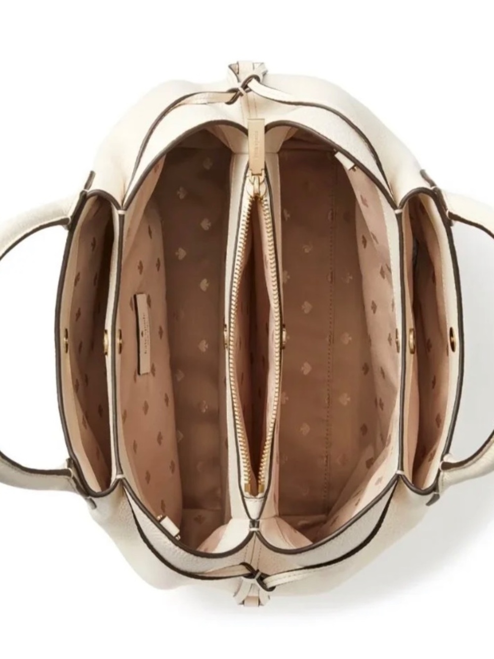 Kate Spade Dumpling Large Satchel Pebble Leather Parchment - Picture 6 of 12